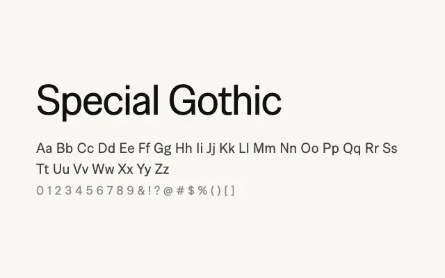 Special Gothic specimen from Google Fonts
