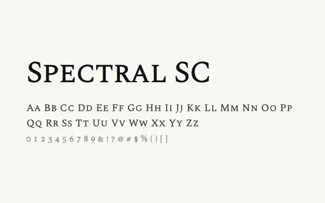 Spectral SC specimen from Google Fonts