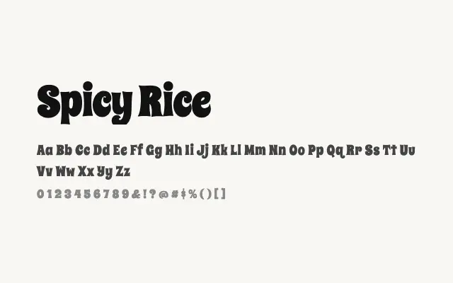 Spicy Rice specimen from Google Fonts