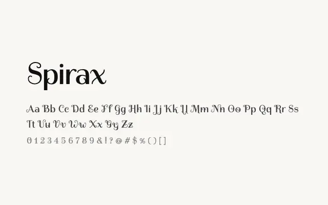 Spirax specimen from Google Fonts