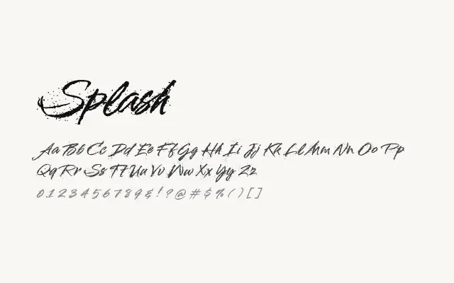 Splash specimen from Google Fonts