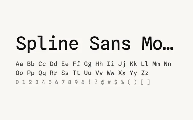 Spline Sans Mono specimen from Google Fonts