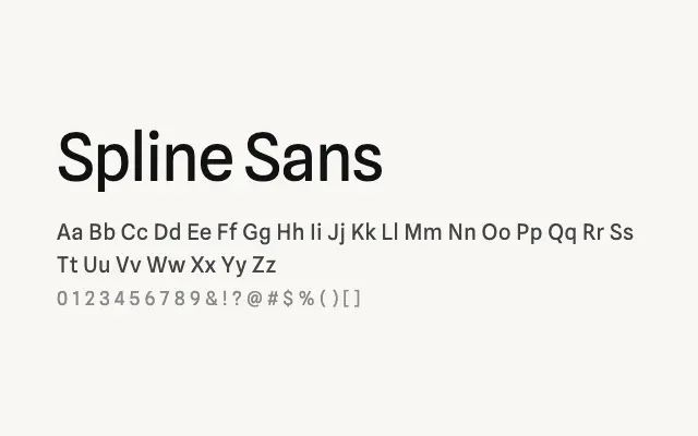 Spline Sans specimen from Google Fonts