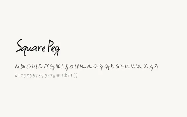 Square Peg specimen from Google Fonts