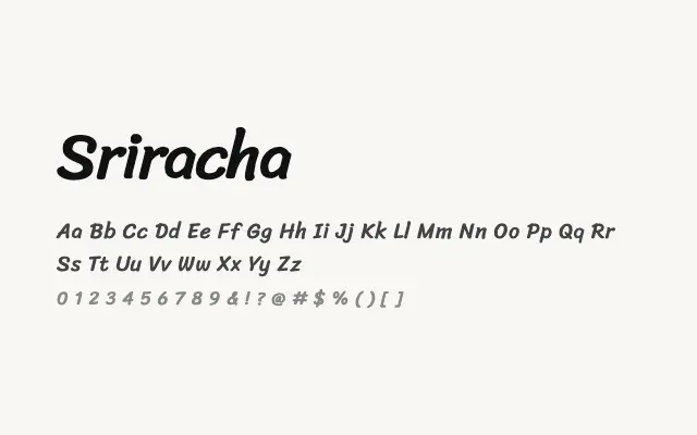 Sriracha specimen from Google Fonts