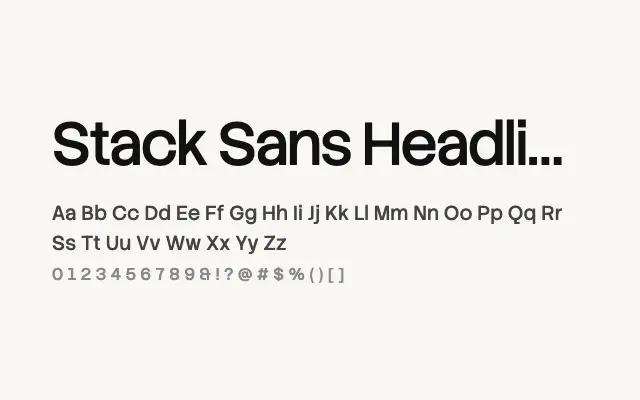 Stack Sans Headline specimen from Google Fonts