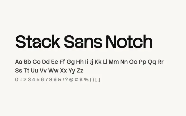 Stack Sans Notch specimen from Google Fonts