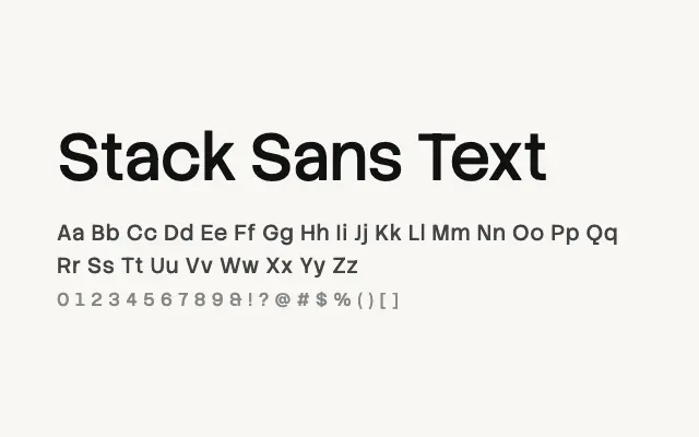 Stack Sans Text specimen from Google Fonts