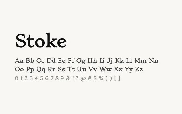 Stoke specimen from Google Fonts