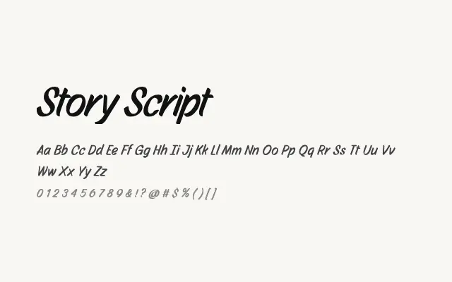 Story Script specimen from Google Fonts