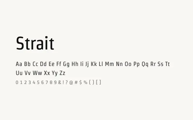 Strait specimen from Google Fonts