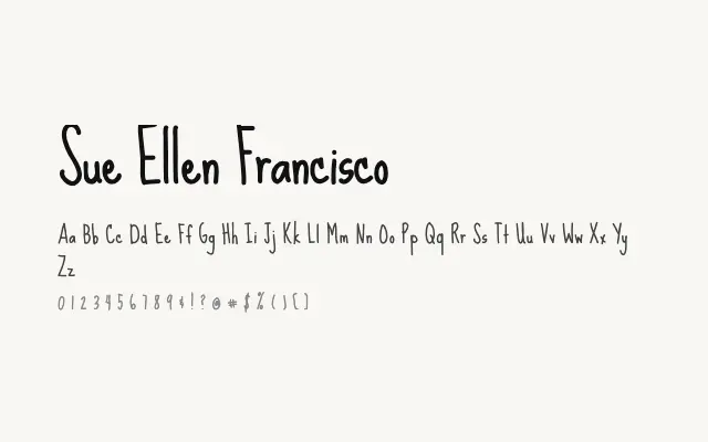 Sue Ellen Francisco specimen from Google Fonts