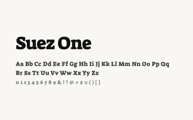 Suez One specimen from Google Fonts