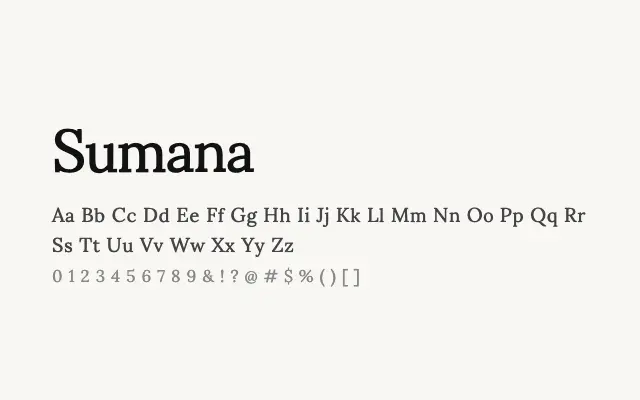 Sumana specimen from Google Fonts