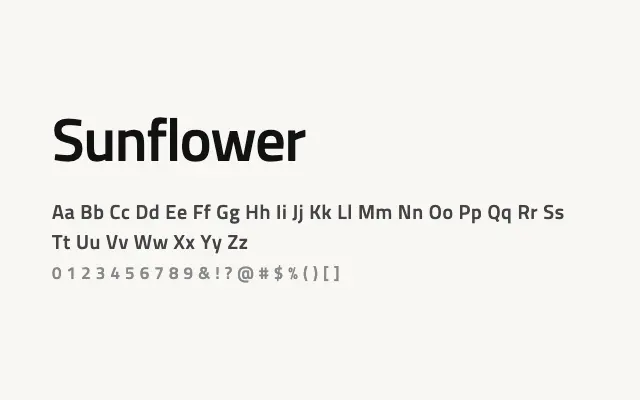 Sunflower specimen from Google Fonts