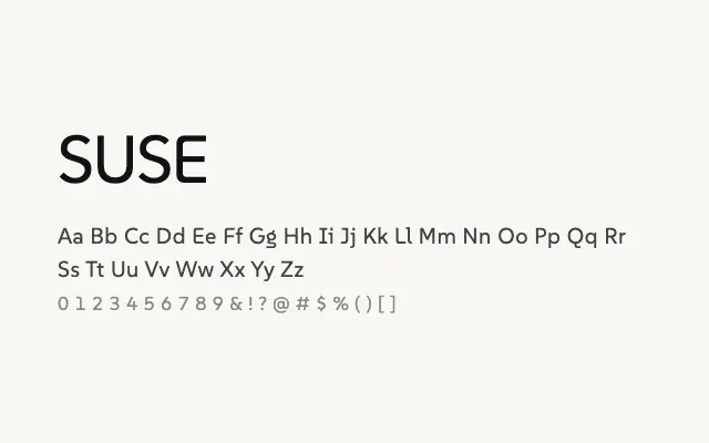 SUSE specimen from Google Fonts