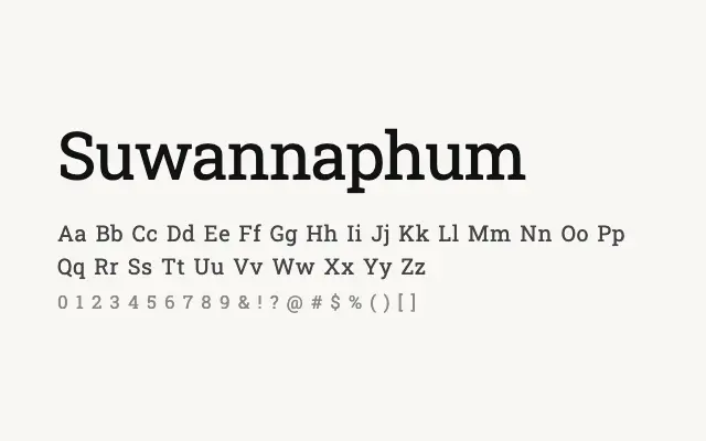 Suwannaphum specimen from Google Fonts