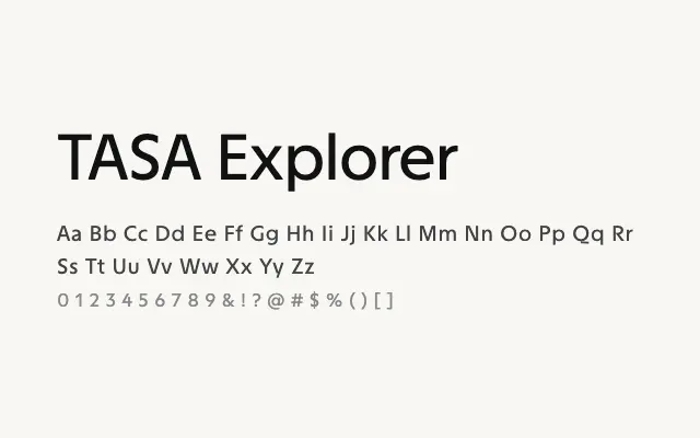 TASA Explorer specimen from Google Fonts