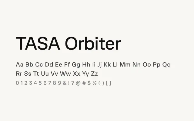 TASA Orbiter specimen from Google Fonts