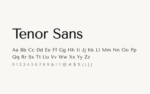 Tenor Sans specimen from Google Fonts