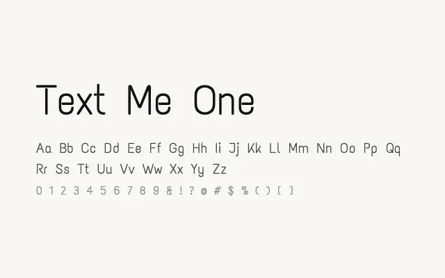 Text Me One specimen from Google Fonts
