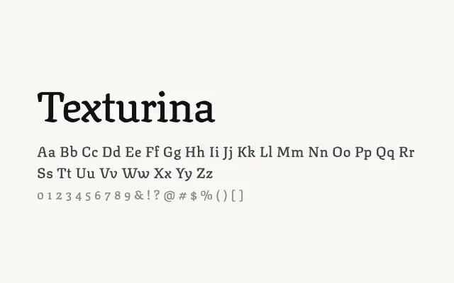 Texturina specimen from Google Fonts