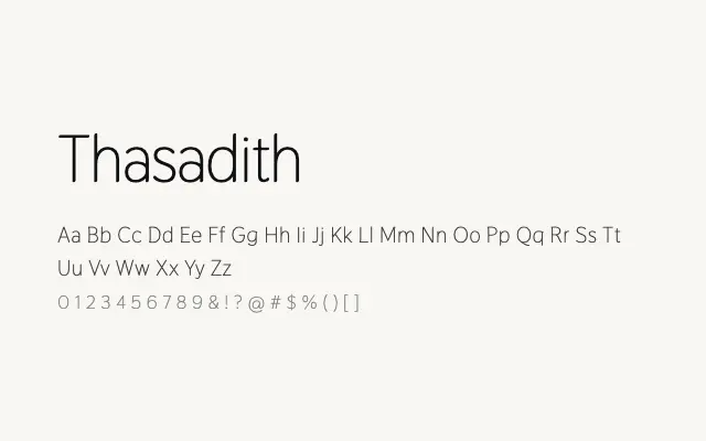 Thasadith specimen from Google Fonts