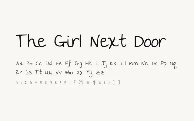 The Girl Next Door specimen from Google Fonts