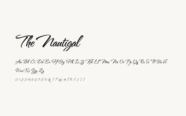 The Nautigal specimen from Google Fonts