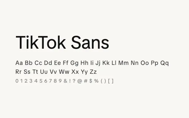 TikTok Sans specimen from Google Fonts