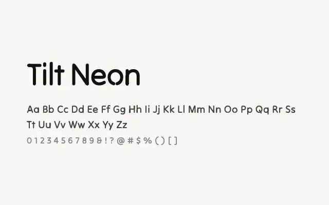 Tilt Neon specimen from Google Fonts