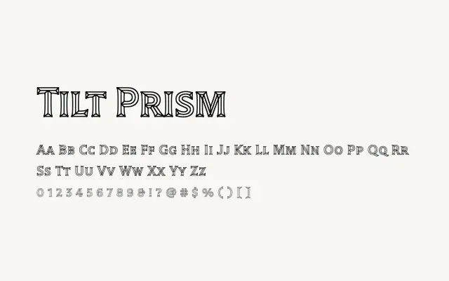 Tilt Prism specimen from Google Fonts