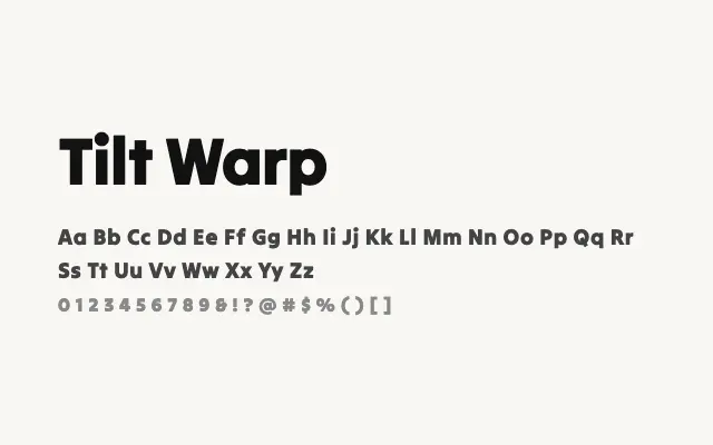 Tilt Warp specimen from Google Fonts