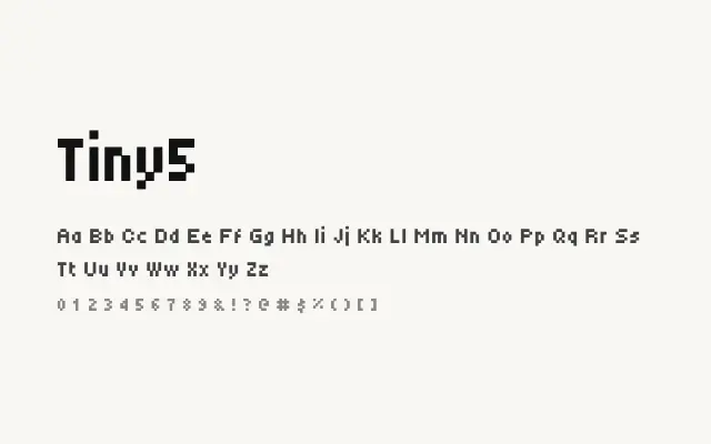 Tiny5 specimen from Google Fonts
