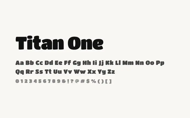Titan One specimen from Google Fonts