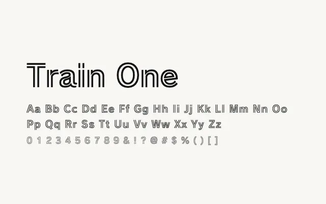 Train One specimen from Google Fonts