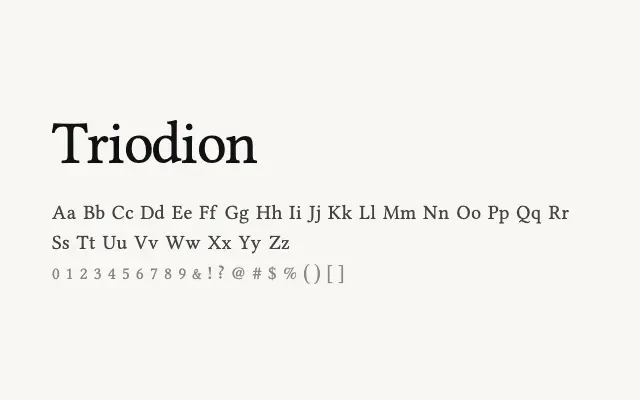 Triodion specimen from Google Fonts