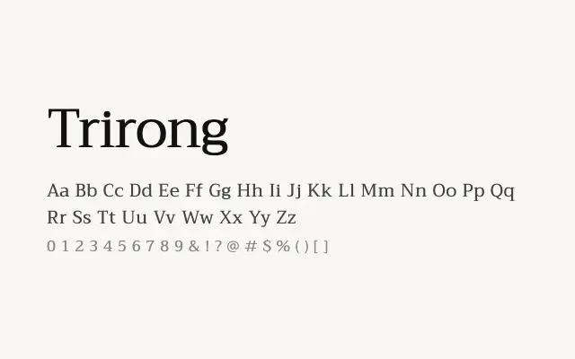 Trirong specimen from Google Fonts