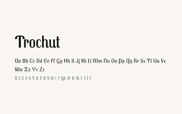 Trochut specimen from Google Fonts