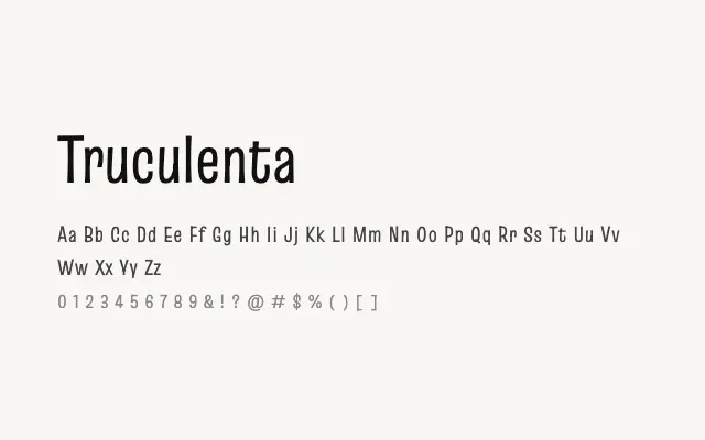 Truculenta specimen from Google Fonts