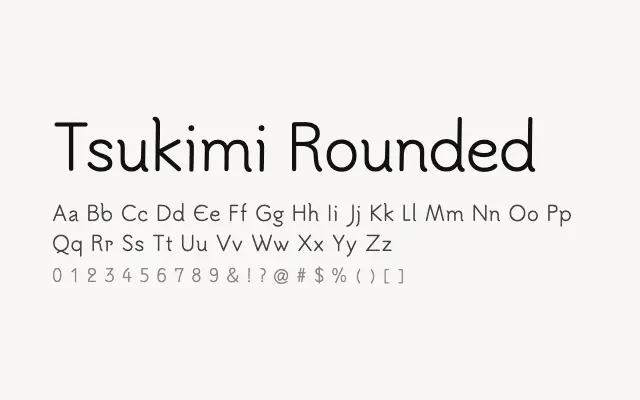 Tsukimi Rounded specimen from Google Fonts