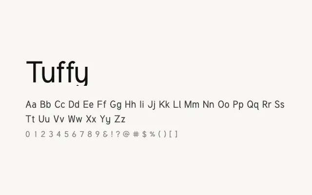 Tuffy specimen from Google Fonts