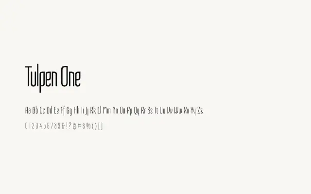 Tulpen One specimen from Google Fonts