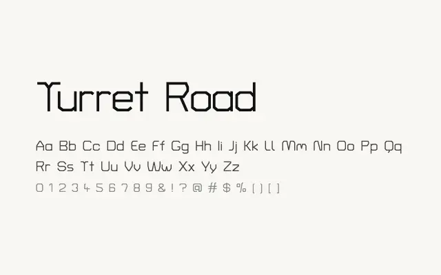 Turret Road specimen from Google Fonts