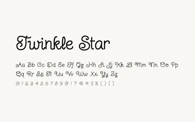Twinkle Star specimen from Google Fonts