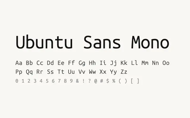 Ubuntu Sans Mono specimen from Google Fonts