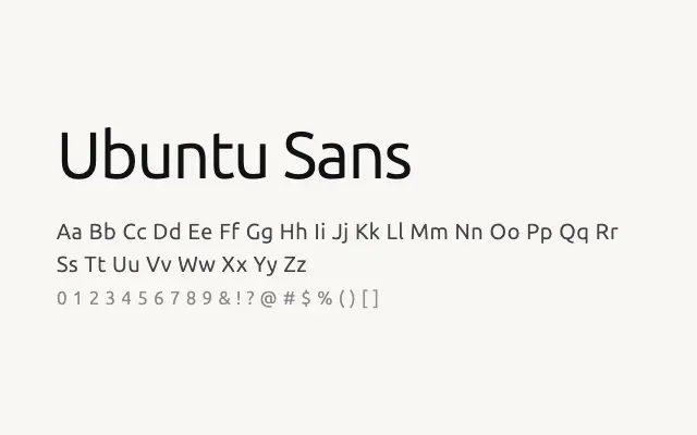 Ubuntu Sans specimen from Google Fonts