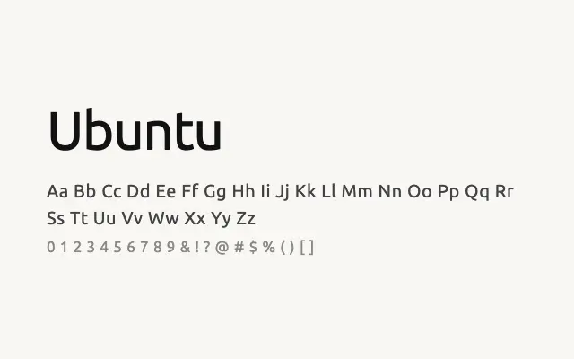 Ubuntu specimen from Google Fonts
