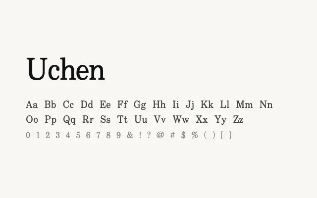 Uchen specimen from Google Fonts