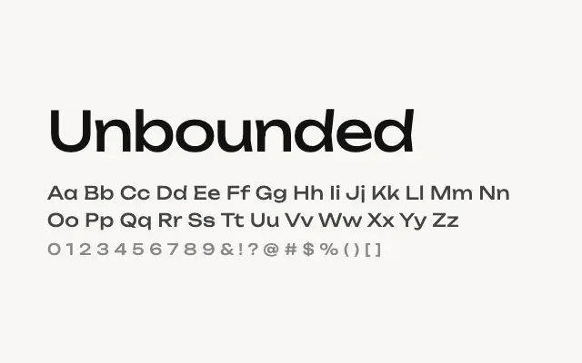 Unbounded specimen from Google Fonts